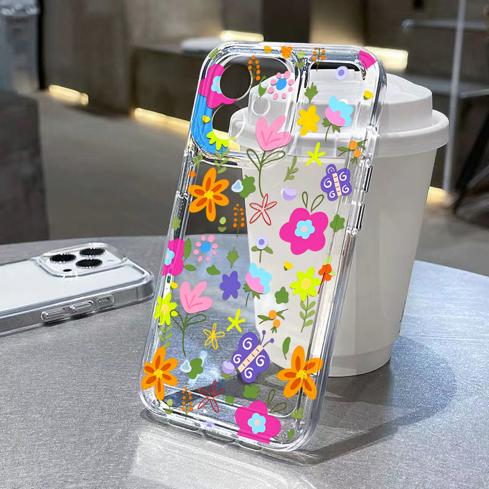 Colorful Flower Clear Phone Ca - đánh giá và giá Clear Shockproof Bumper Case