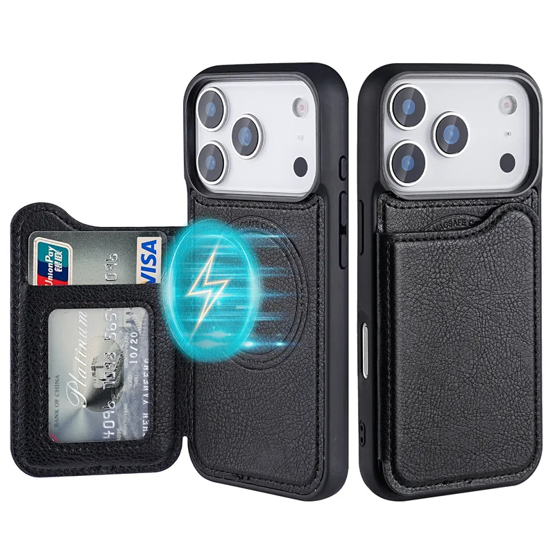 For Magsafe Magnetic Leather W - đánh giá và giá Leather Wallet Card Holder Phone Cover