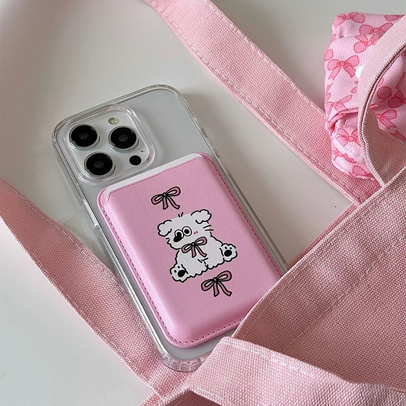 Cute Dog Cartoon Magnetic Phon - đánh giá và giá Leather Wallet Card Holder Phone Cover