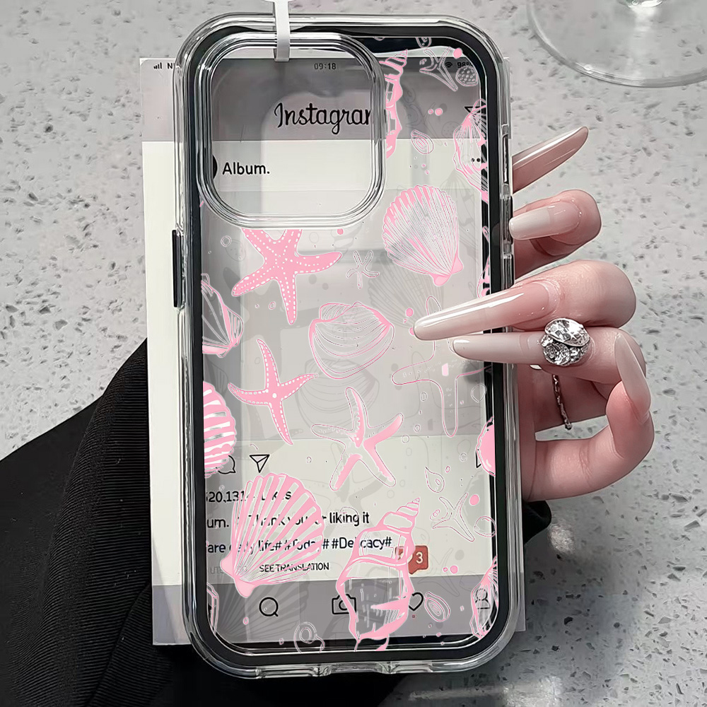Summer Pink Seashell Clear Pho - đánh giá và giá Clear Shockproof Bumper Case
