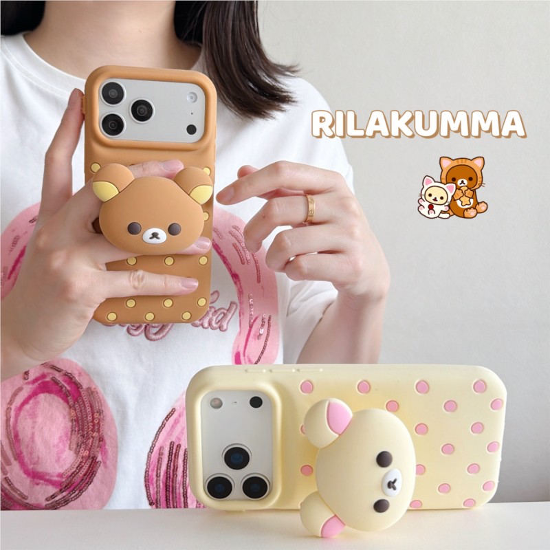 3D Rilakkuma Bear Polka Dot Si - đánh giá và giá Cute Cartoon Wrist Strap Silicone Case