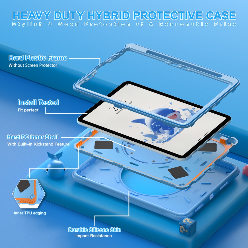For iPad Mini A17Pro Mini6 Kid - đánh giá và giá Cute Cartoon Wrist Strap Silicone Case