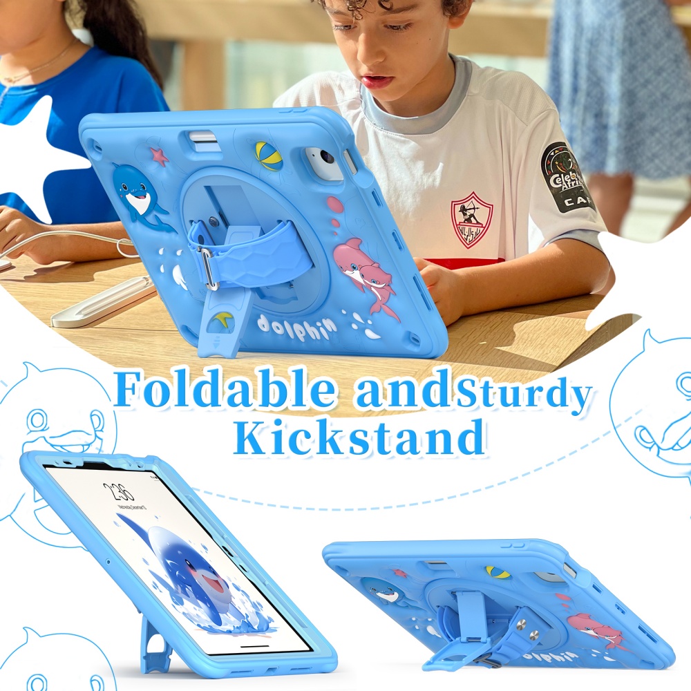 For iPad Mini A17Pro Mini6 Kid - đánh giá và giá Cute Cartoon Wrist Strap Silicone Case