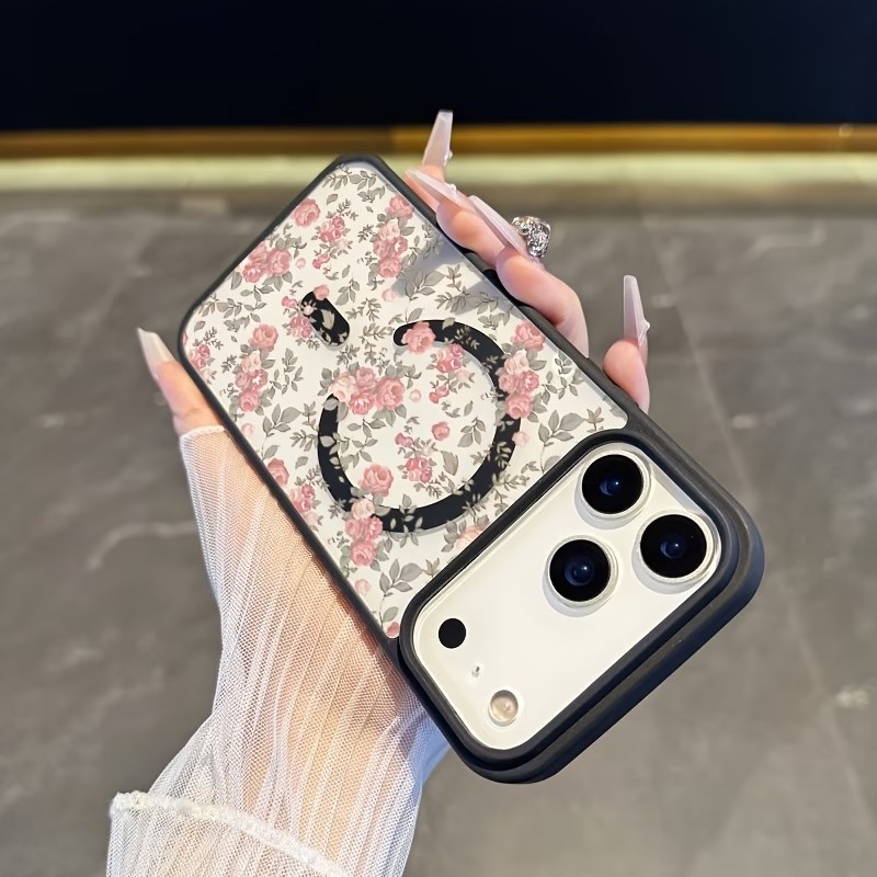 Pink Tiny Rose Clear Magnetic  - đánh giá và giá Clear Shockproof Bumper Case