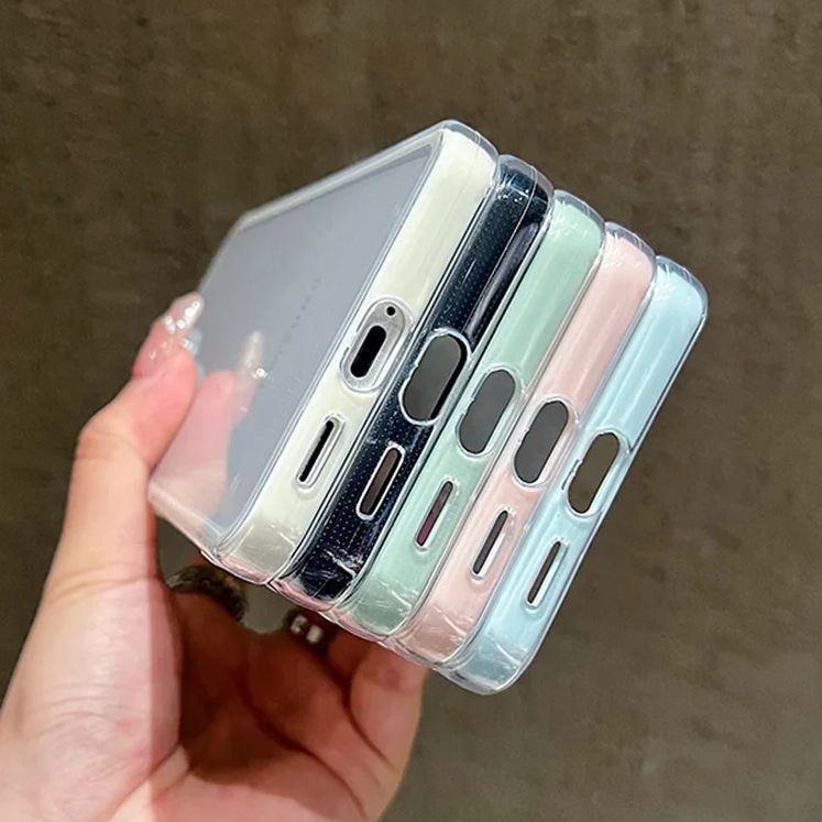 Luxury Candy Color Frame Clear - đánh giá và giá Clear Shockproof Bumper Case