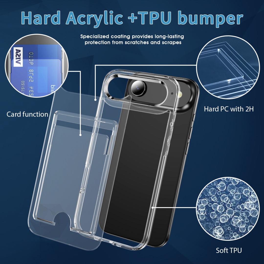 Luxury Clear Card Slot Holder  - đánh giá và giá Clear Shockproof Bumper Case