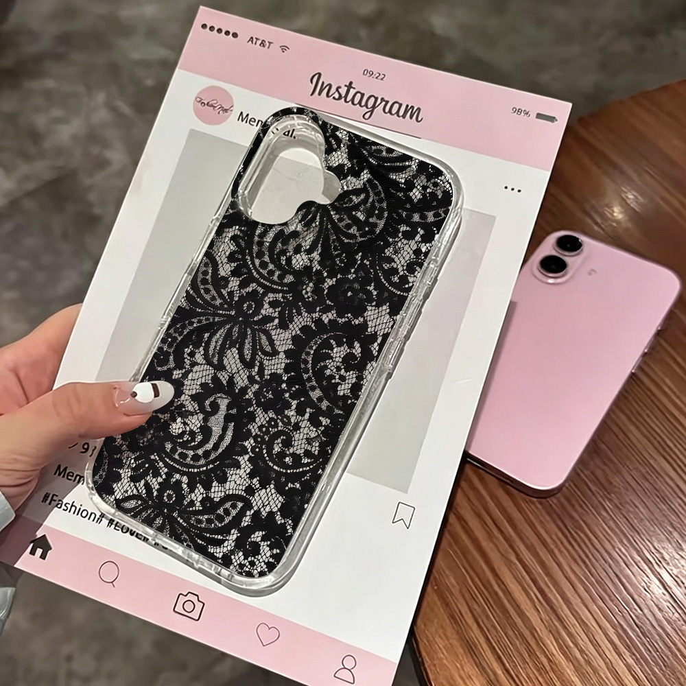 Lace Flowers INS Clear Phone C - đánh giá và giá Clear Shockproof Bumper Case