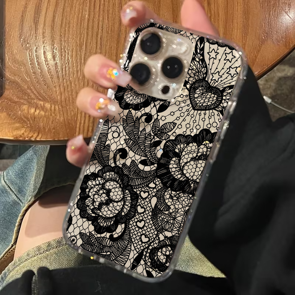 Lace Flowers INS Clear Phone C - đánh giá và giá Clear Shockproof Bumper Case